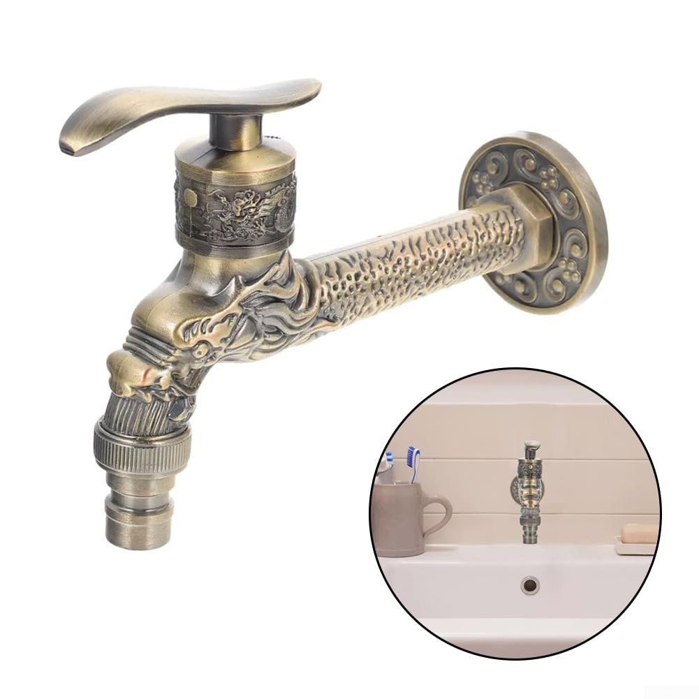 Vintage Kitchen Faucet Zinc Alloy Decorative Water Tap Antique Design Basin Faucet for Bathroom Kitchen Balcony Washing Machine — view 2