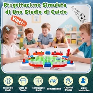 Dromlag Regalo Bambino 3-9 Anni, Calcio Balilla Bambini Adulti Calcetto Giochi da Tavolo Bambini 4-10 Anni Biliardino da Casa per Bambini Gioco Calcio Giocattoli Bambino 5-11 Anni Regali di Natale