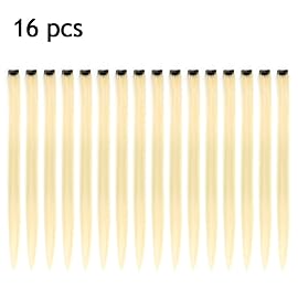 KGBFASS Blonde Hair Extensions One Color Clip in on Hairpieces Synthetic Colored Halloween Christmas Party Highlight 20inch Colorful Hairpieces for Women (613 16Pcs)