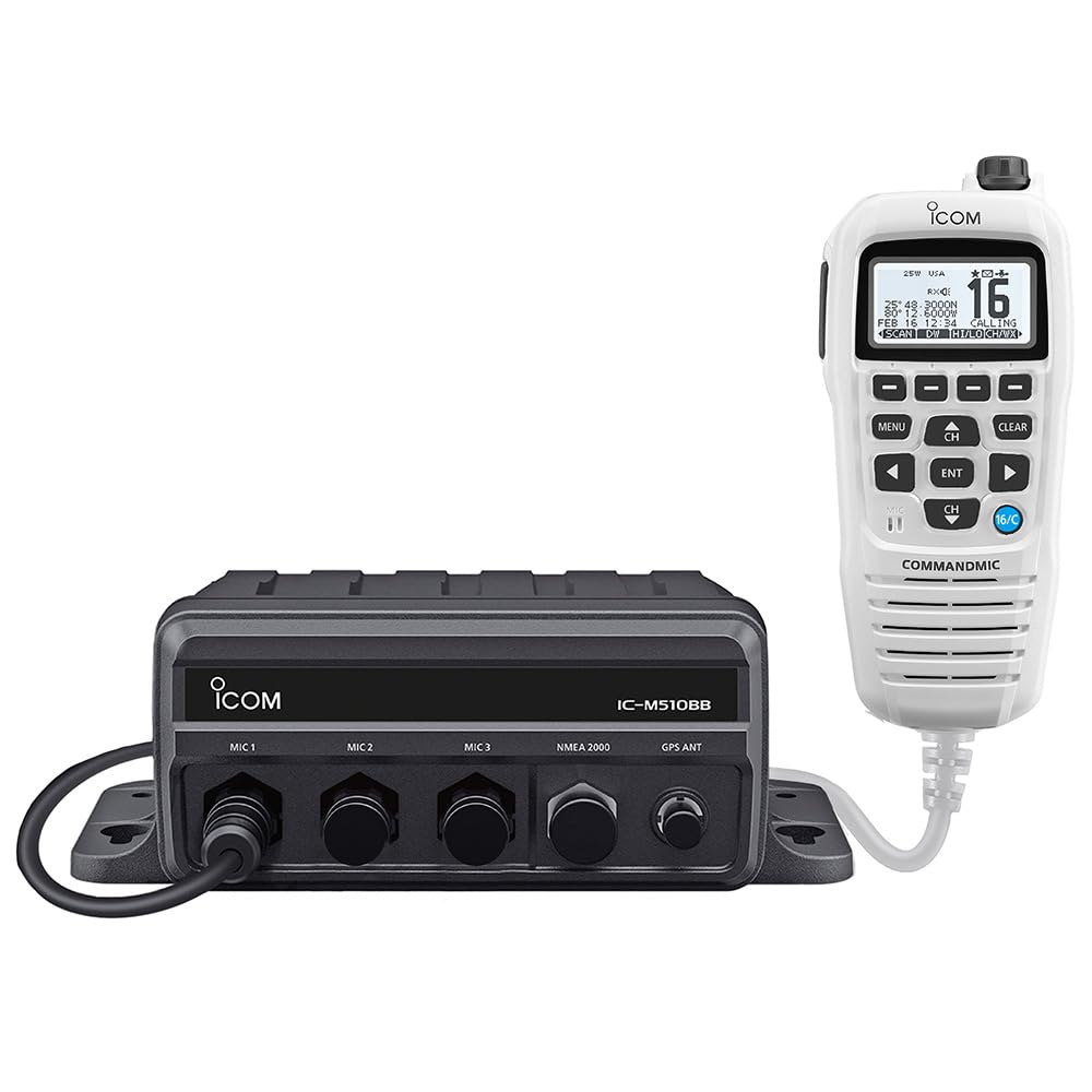 Amazon.com: Icom M510BB GW 21 Black Box VHF w/White Command Mic 3