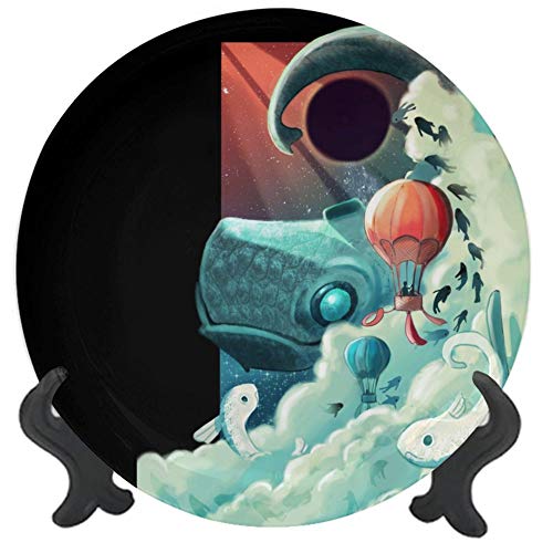 3D Printed Ceramic Decorative Plate Space Oddity Decorative Round Plate Decor Accessory for Dinner PartiesWeddingsCatering 10 inch