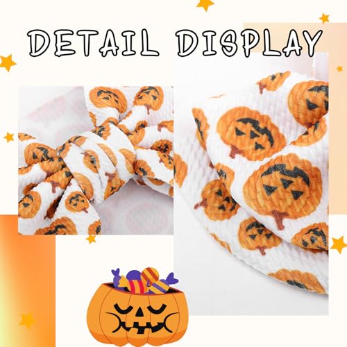 image for ONENINEDREAM 7’’ Pumpkin Bows for Baby Girls Halloween Girl Headba