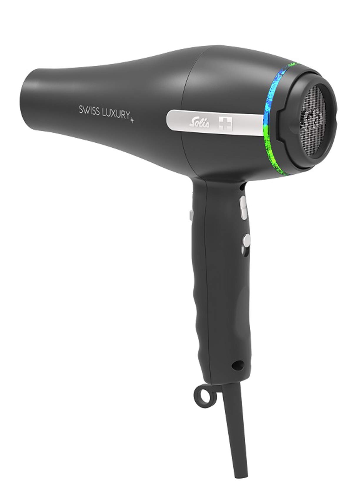 Solis Swiss Luxury 3800 Haartrockner Schwarz, professioneller Haartrockner, Schweizer Qualität, Ionenfunktion, 11 Geschwindigkeitseinstellungen, 3 Wärmefunktionen und Kaltlufteinstellung