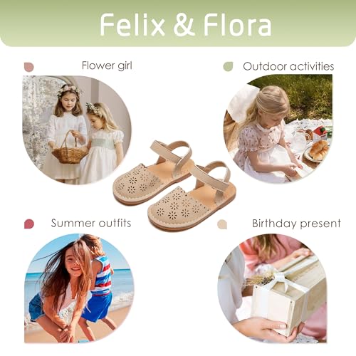 Image of Felix & Flora Toddler Girls Sandals Soft Rubber Princess Flat Shoes Flower Girl Shoes