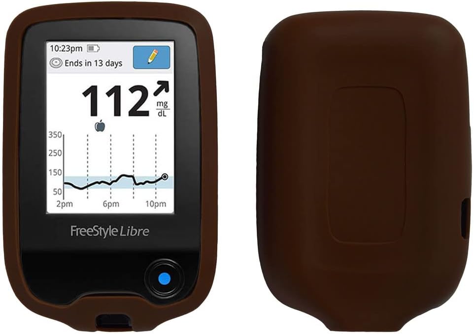 Premium Silicone Case for Freestyle Libre/Freestyle Libre 2 (Continuous Glucose Monitor) (Brown)
