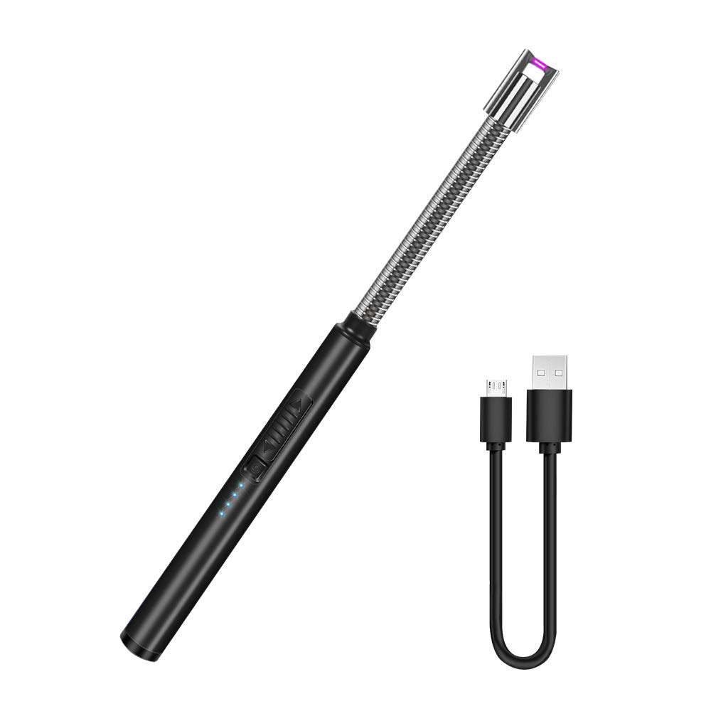 Candle Lighter, Electronic Candle Lighter Rechargeable USB Grill Lighter Lighter Arc Lighter with Long Flexible Neck for Candle Grill Camping Cooking BBQ