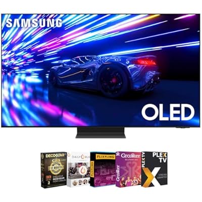 Samsung S95D 55 inch HDR OLED Smart TV (2024) w/Premiere Movie Streaming Package & Deco Gear 4K HDMI 2.0 Cable w/Pure Copper Conductors x2 + CPS Exclusive 12 Month Protection Pack (BEACH-CPS-262000)