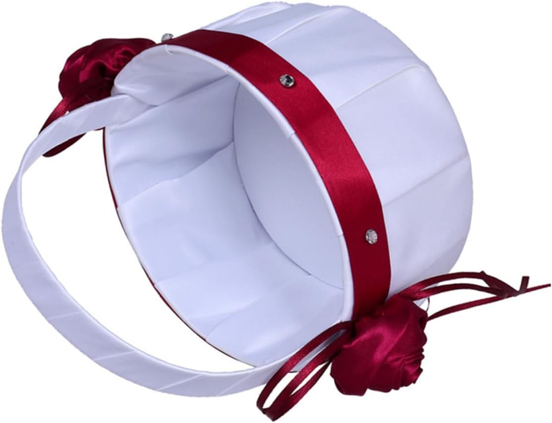 jojofuny 3pcs Flower Girl Baskets Wedding Baskets Woven Handles for Centerpieces