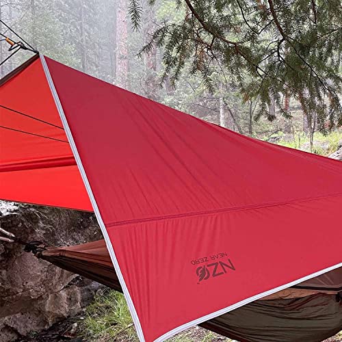 Near Zero Waterproof Camping Footprint For 2 Person Tent | Ultralight 20D Ripstop Nylon Multifunctional Tarp Tent Ground Tarp For Backpacking | Carry Bag Included | Red (7 X 4 Ft) #TOP6