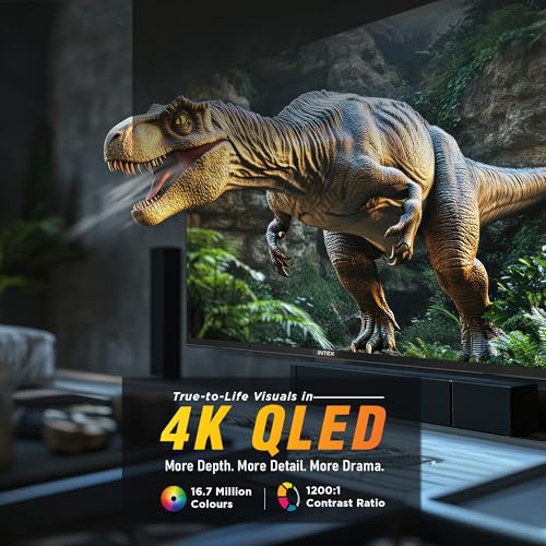 Image of Intex 140 cm (55 Inches) Frameless 4K QLED Smart Google TV | Android 14 | Dolby Vision & Dolby Atmos | 120Hz Refresh Rate | 2GB RAM + 32GB Storage | Google Assistant | Chromecast Built-In | LED-GQ5531