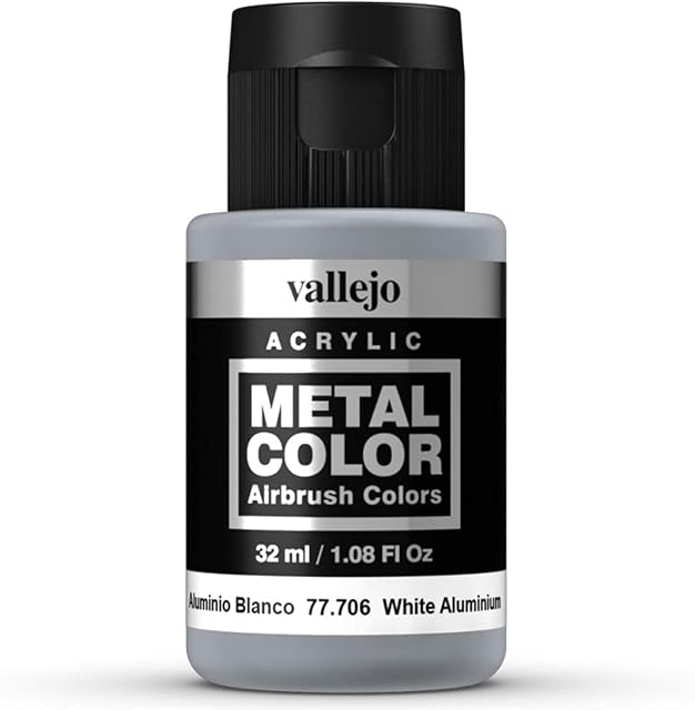Acrylicos Vallejo VJ77706 32 ml"White Aluminium" Metal Color