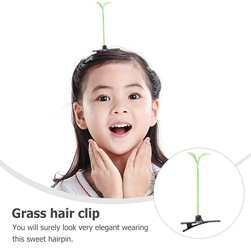 Miniatura 4 de Yardwe 50 pinzas para el cabello de brotes de frijoles, pinzas para el cabello de plantas verdes, horquilla de guisante, pasador, pasador, lindos