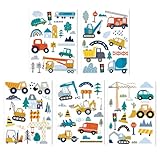 [Stimule la créativité]: Avec divers éléments de véhicules de construction, ces autocollants incitent les enfants à jouer de manière imaginative tout en apprenant les formes, les couleurs et les véhicules.