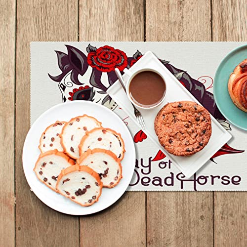 Set de table tête de mort lavable pour éviter les taches et les rayures