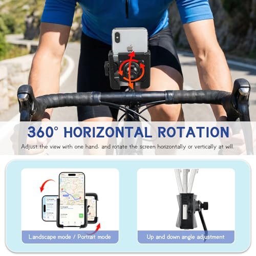 Ecofocet Soporte móvil Bicicleta,Soporte teléfono Celular Bici,1S liberación,360° rotación,Colocación y extracción rápida,Universal para MTB,Carretera,Urbano,para Smartphone 4,7-7,2" - imagen 7