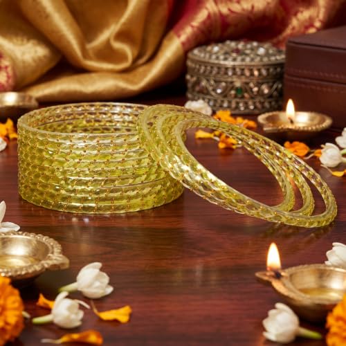 Image of Raindrop Crystal Glass Bangles, Pack of 12