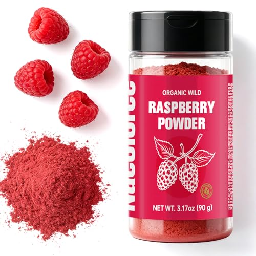 Organic Freeze-Dried Raspberry Powder (3.17Oz) | 100% Pure Freeze Dried Raspberries, No Added Sugar, Non-Gmo, Gluten-Free | Natural Flavor & Color For Baking, Smoothies, Beverages, Cakes, Yogurt, Oatmeal | Portable Organic Fruit Powder, Vegan, No Fillers, Antioxidant Rich (Raspberry)