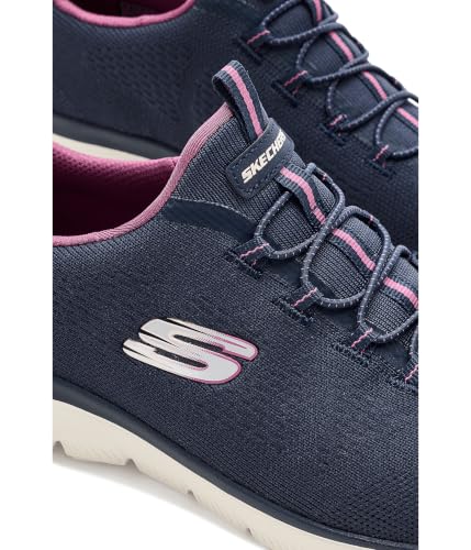 Image of Skechers Women's Summits - Radiant Flow Navy Burgundy 11 Medium