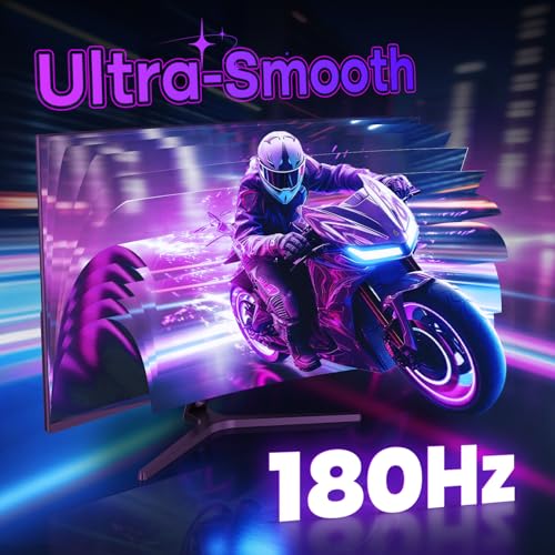 Amzfast 32 Inch Curved Gaming Monitor, 2K QHD 180Hz, 2560x1440p, Fast VA, 1ms MPRT, Adaptive Sync, 3500:1 Contrast, HDR, DCI-P3 93%, sRGB 125%, 1500R, VESA 100x100mm, HDMI 2.0&DP 1.4 - AMZG32C1Q - Image 5