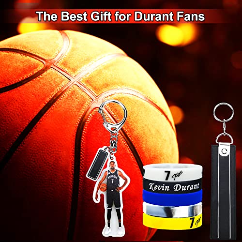 Kd-Durant Silicone-Bracelet Kevin-Keychain Brooklyn-Basketball-Pendant, #7 Kd-Signature Rubber Wristbands For Men, Basketball Accessories Sports Wristbands Durantula Fans Gifts For Boys (7-Pack) #TOP6