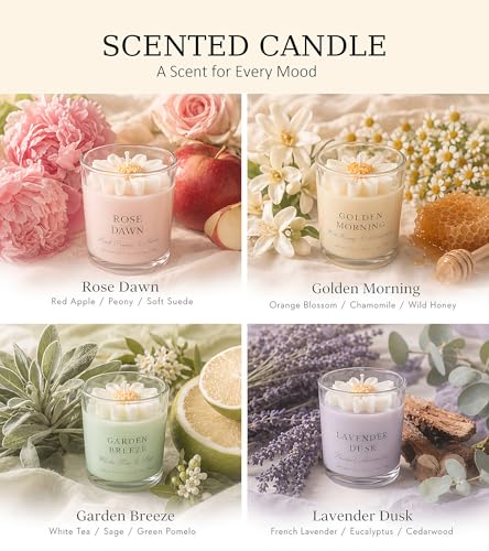 Scented Candles Gift Set for Women, 4 Pack Natural Soy Wax Candles for Home - Image 2