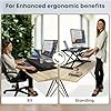 PUTORSEN 32 inch Standing Desk Converter, Height Adjustable Sit Stand Desk Converter for PC Computer Screens, Ergonomic Adjustable Desk Riser with 31 inch Keyboard Tray and Tablet Slot, Black #3