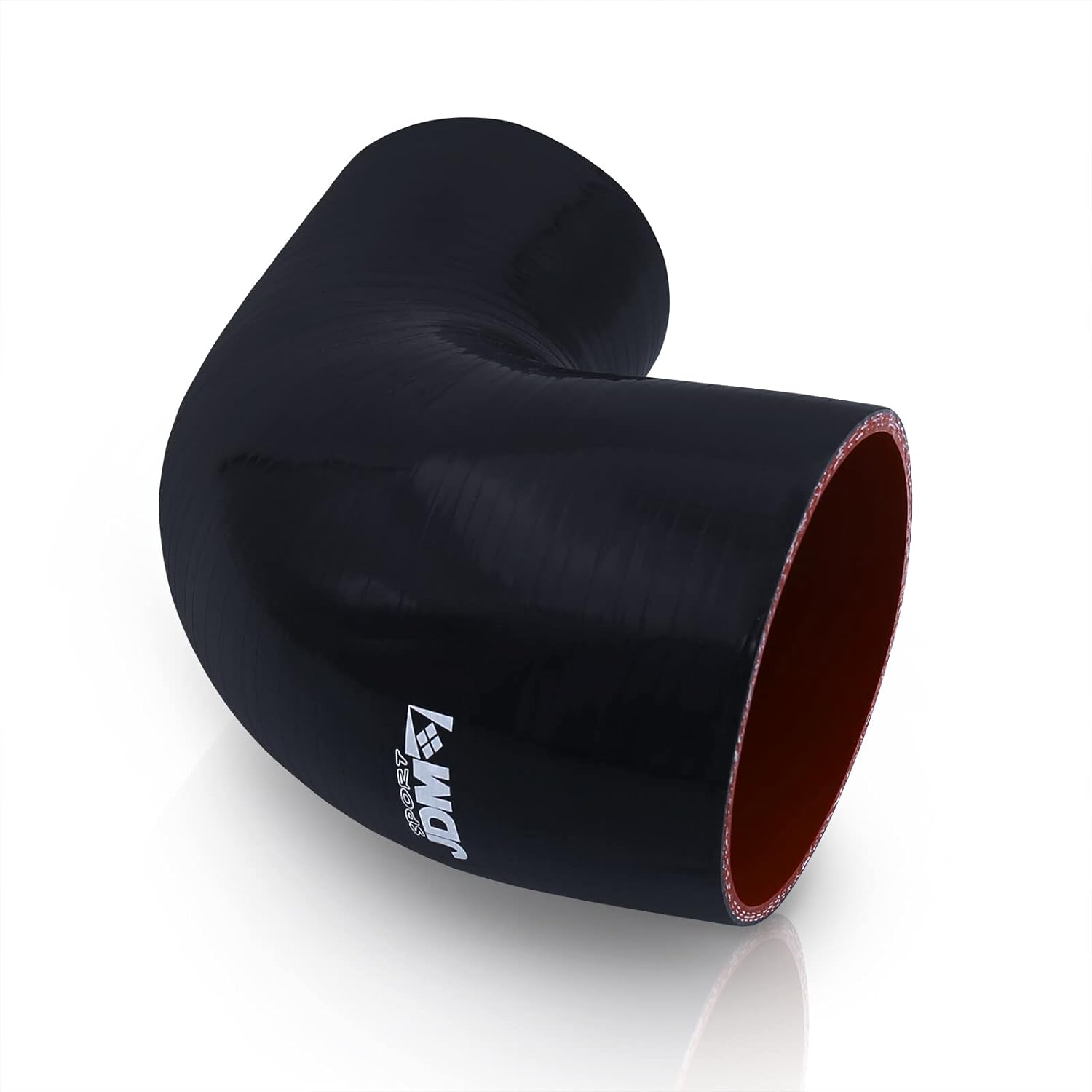 AJP Distributors 4" to 3.75" / 101.6mm to 95.25mm - 90 Degree Elbow Angle Reducer 3-PLY Silicone Coupler Hose, High Temperature Universal Pipe Piping Tube Connector Black