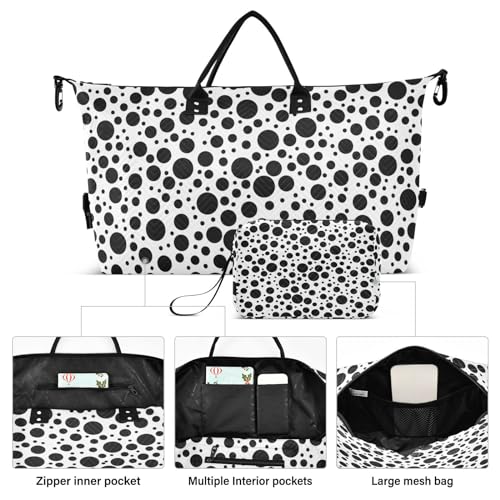 Bolaz Duffle Bag for Travel-Black and White Pork Dot， Easy Update Large Magnectic Sticker Refrigerator Magnets Decor Wash Machine Magnet Decals23"x26"2
