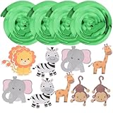 ARTSEWPLY 10個 丛林テーマ ベビーシャワー装飾 動物スワール吊り下げ飾り 誕生日パーティー用ジャングルアニマル装飾 部屋飾り付け