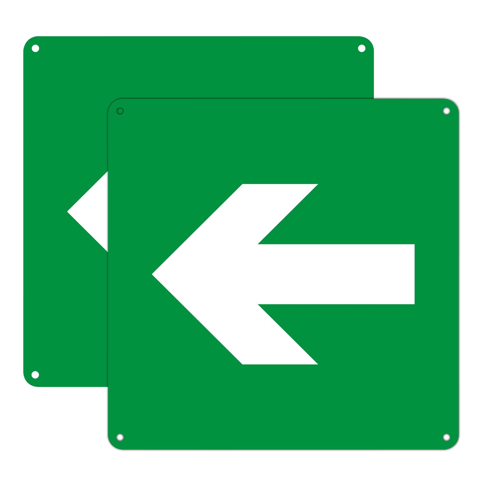 2pcs Arrow Signs Directional Sign Reflective Aluminum Warning Signage for All Directions (Green - Arrow, 20 * 20cm)