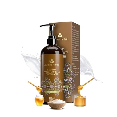Avimee Herbal Prusha Panchamrita Facewash | For Normal To Dry Skin | Contains Curd, Milk, Ghee, Honey, Jaggery to Gently Cleanse Your Skin Leaving…