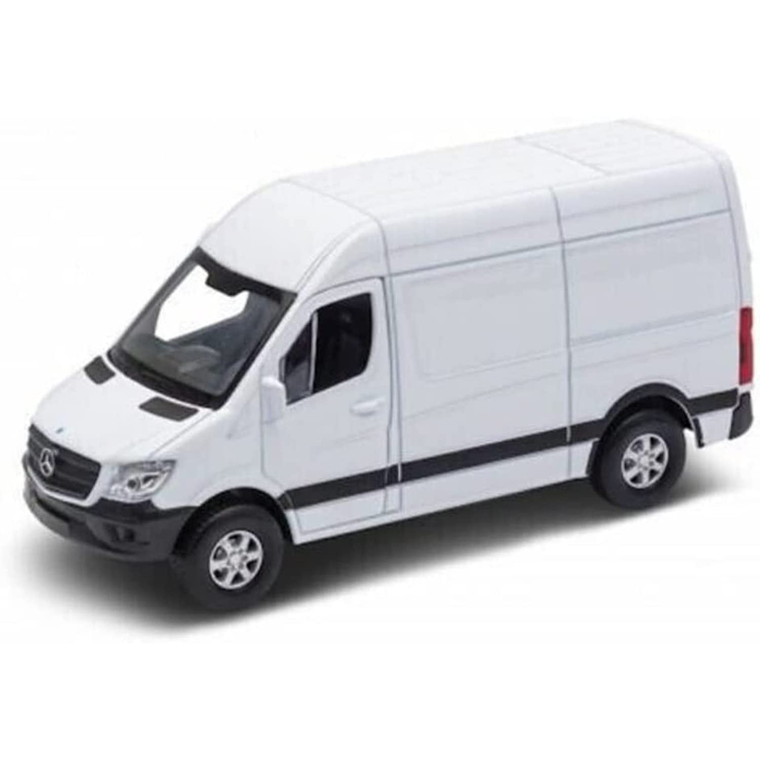Kinsmart White Delivery Van Compatible with Mercedes-Benz Sprinter 2022 1:43 Scale Diecast Model Car Opening Doors