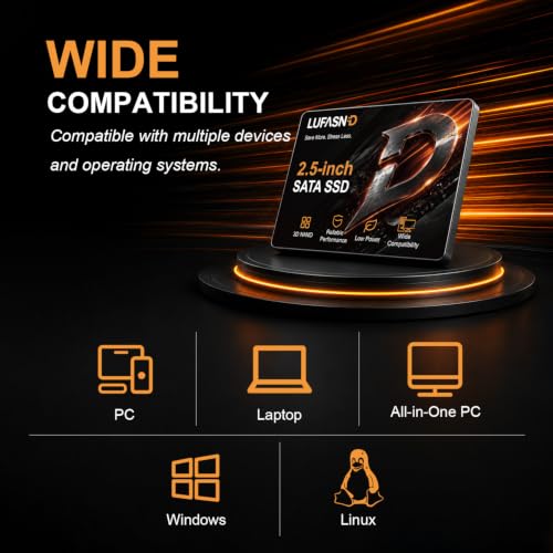 Image of Internal 2TB SATA SSD, 2.5 Inch SSD SATA III 6Gb /s, Solid State Drive, Up to 520MB /s Read Speed, 3D NAND Flash, Compatible with Laptop & Desktop PC