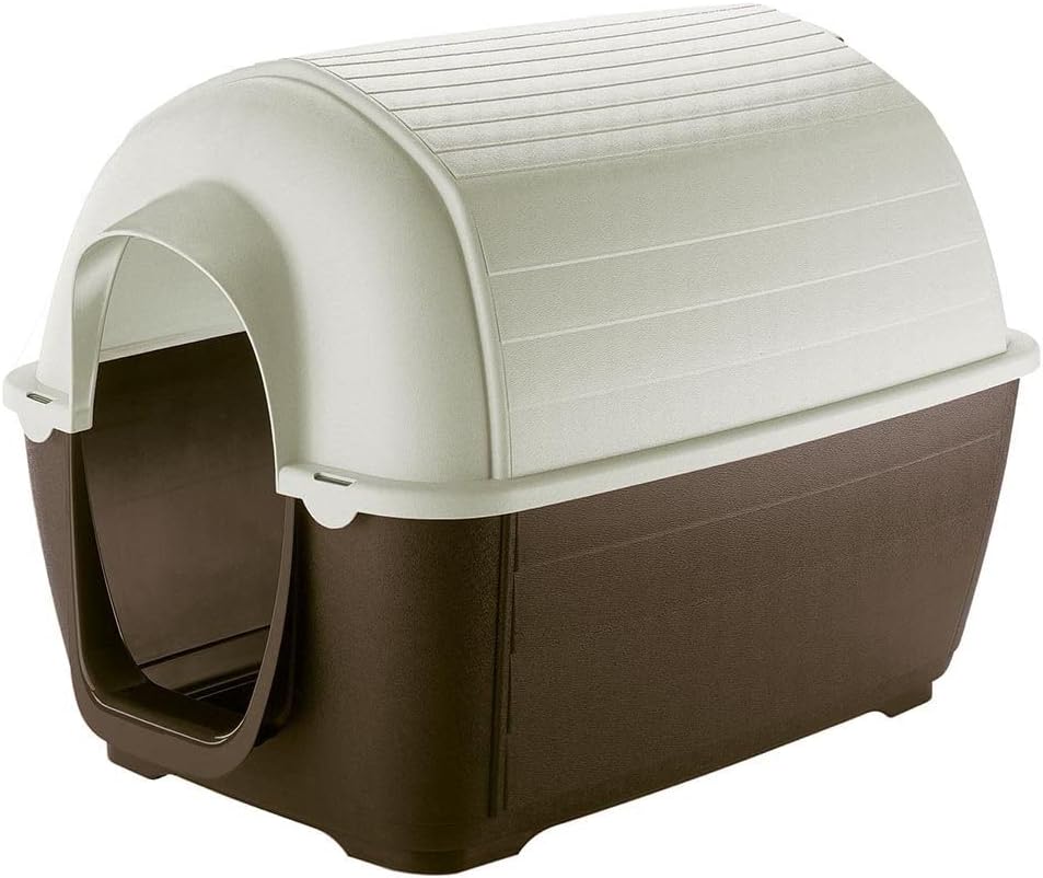 Ferplast Outdoor Dog Kennel Kenny 03 Dog House Made of Impact and UV-Resistant thermoplastic Resin, Liquid Drain System, Ventilation Grill, Can be dismantled for Cleaning, 60 x 89 x h 60 cm