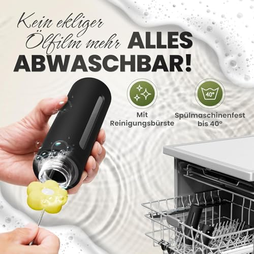 Leisure Life® | NEU: Premium Ölsprüher 2.0 – Volledelstahl 100 ml | UV-Schutz, BPA-frei, spülmaschinenfest | gleichmäßiger Sprühnebel… – Ansicht 4