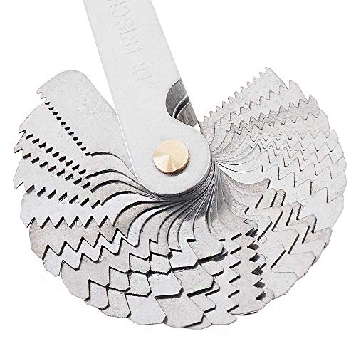 ChgImposs Metric & Imperial & US Screw Gauge SAE Whitworth 55 Degree & Metrisch 60 Degree Thread Pitch Gauge for Industrial Measurement