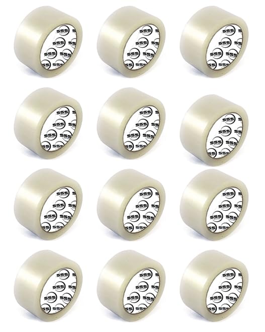 SSS TAPES Self Adhesive Transparent Tape 125 Meters in Length - 72mm / 3" Width - 12 Rolls Per Pack - BOPP Industrial Packaging Tape for E-Commerce Box Packing, Office and Home use (B0CFQD562C) Amazon Price History, Amazon Price Tracker