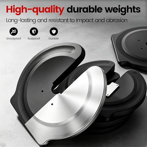 Yagud Adjustable Dumbbell Set, 90 lbs Weights Dumbbells, 1 Hand Rotation, Safety Lock System, Anti-Slip Textured Handle, Space-Saving Dumbbell Set for Full-Body Home Gym - Image 3