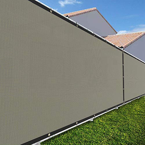 TANG Outdoor Privacy Screen Fence 98% Privacy Heavy Duty Windscreen for Backyard Chain Link Fence 3 Years Warranty 6'x202' Sand
