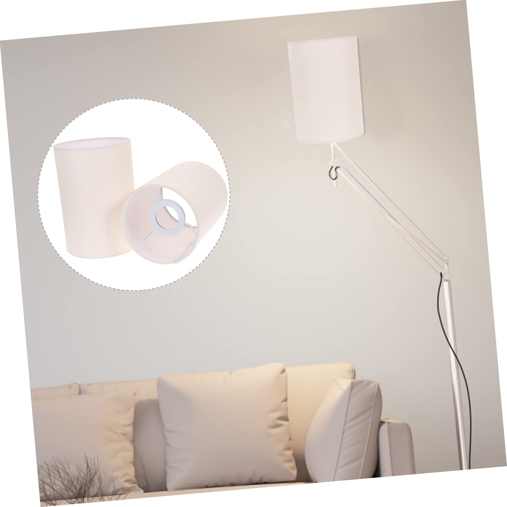 Angoily 2pezzi Paralume in Tessuto Lino Forma Rotonda Confezione Da Adatto Per Lampade Sospensione Lampade Da Soffitto e Tavolo