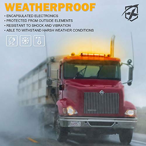Xprite Amber COB LED Rooftop Strobe Flashing Light Bar Double Side 26" High Visibility Emergency Hazard Warning Beacon Lights w/Magnetic Base for Safety Vehicles Tow Trucks Pickup Cars Snowplow by Xprite - Image 3