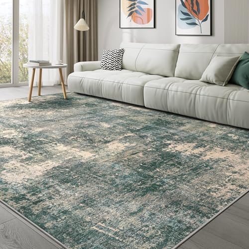 Washable 10x12 Area Rugs for Living Room: Abstract Modern Home Decor Rug