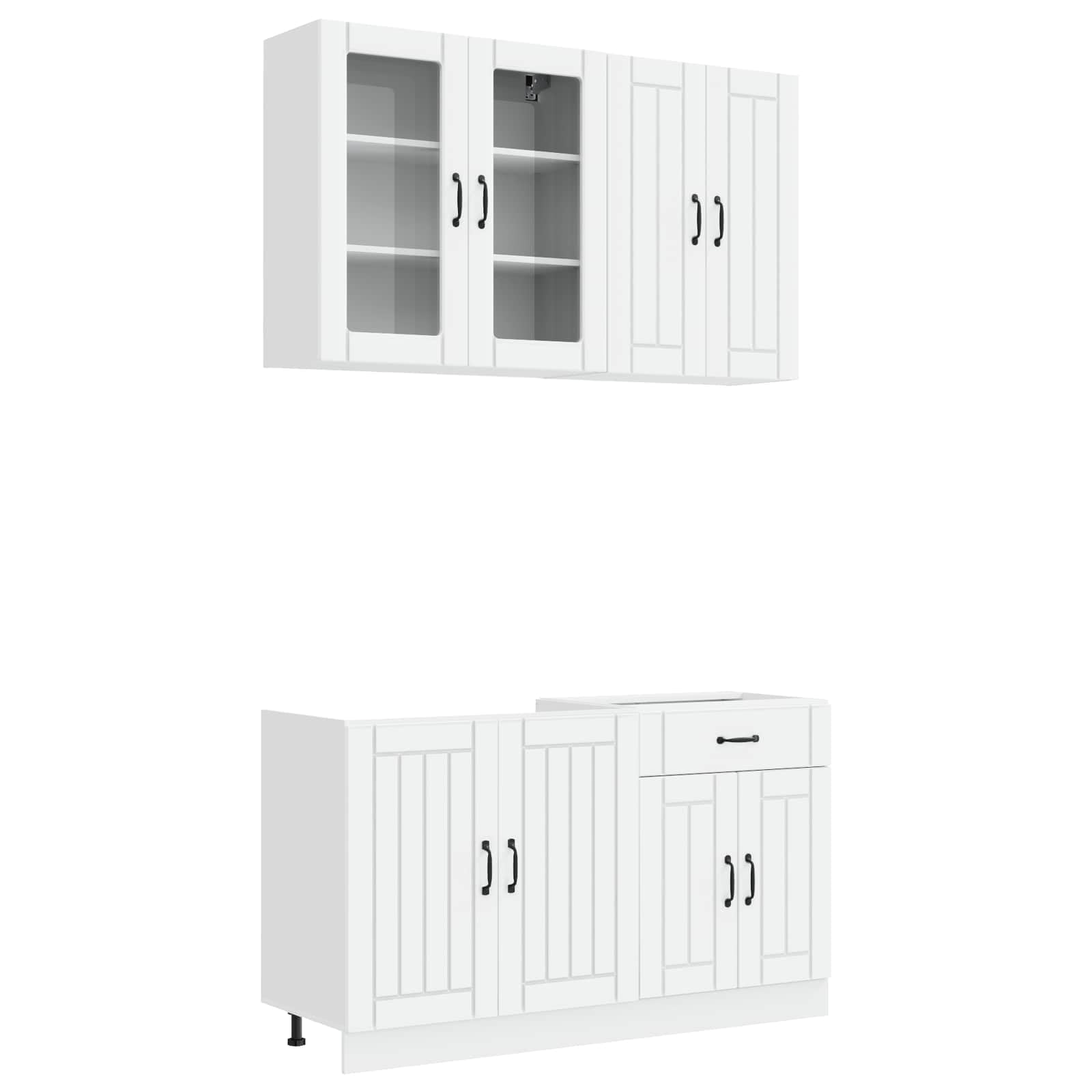 Hothingwell Unité de Cuisine Lucca 4 pc Blanc Bois d'Ingénierie