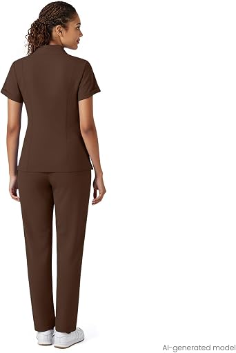 Scrubs for Women Set, V-Neck Top & Stretch Tapered Pants, 9 Pockets