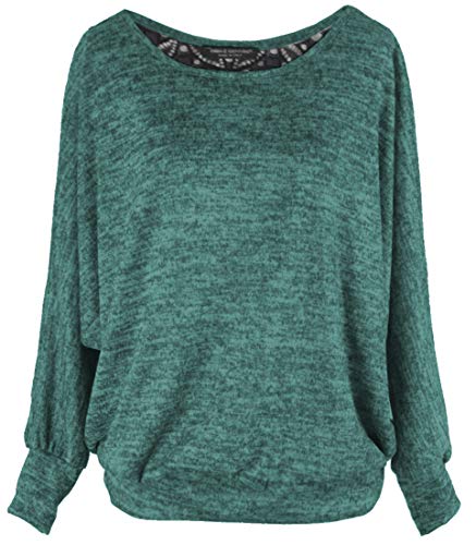 Emma & Giovanni - Pullover Espalda con Encaje - Mujer (Verde, XL/XXL)