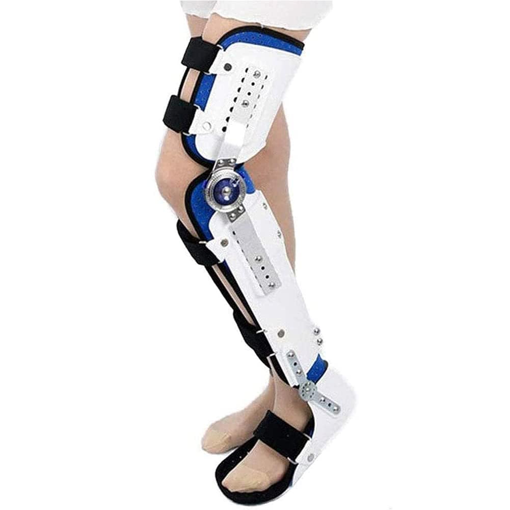 WDSOPK Hinged Knee Foot Support Brace,Adjustable Post Knee Support Orthosis Immobilizer Protector,Knee Ankle Foot Orthosis Equipment Fixed Brace (Left adult)