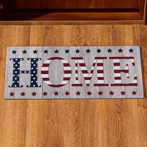 Evergreen Sassafras Patriotic American Flag Home Interchangeable Entrance Doormat | Indoor and Outdoor | 22-inches x 10-inches | Non-Slip Backing | All-Season | Low Profile | Home Dcor