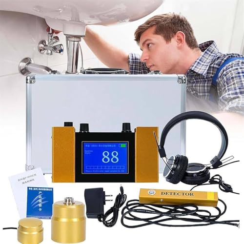 HEAXIY Underground Water Leak Detector Equipment, Water Pipe Leak Detection with 4 Gears Adjustable, Professional Pipe Leakage Detection Tools for Indoor & Outdoor