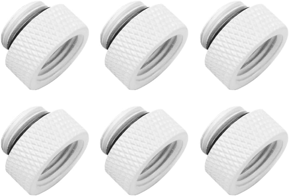 Dracaena.io 6 Pack G1/4" 15mm Height Male to Female Extender Fittings, Brass Compression Fittings with O Rings for PC Liquid Cooling Loop, Water Cooling Tube Connectors, Black