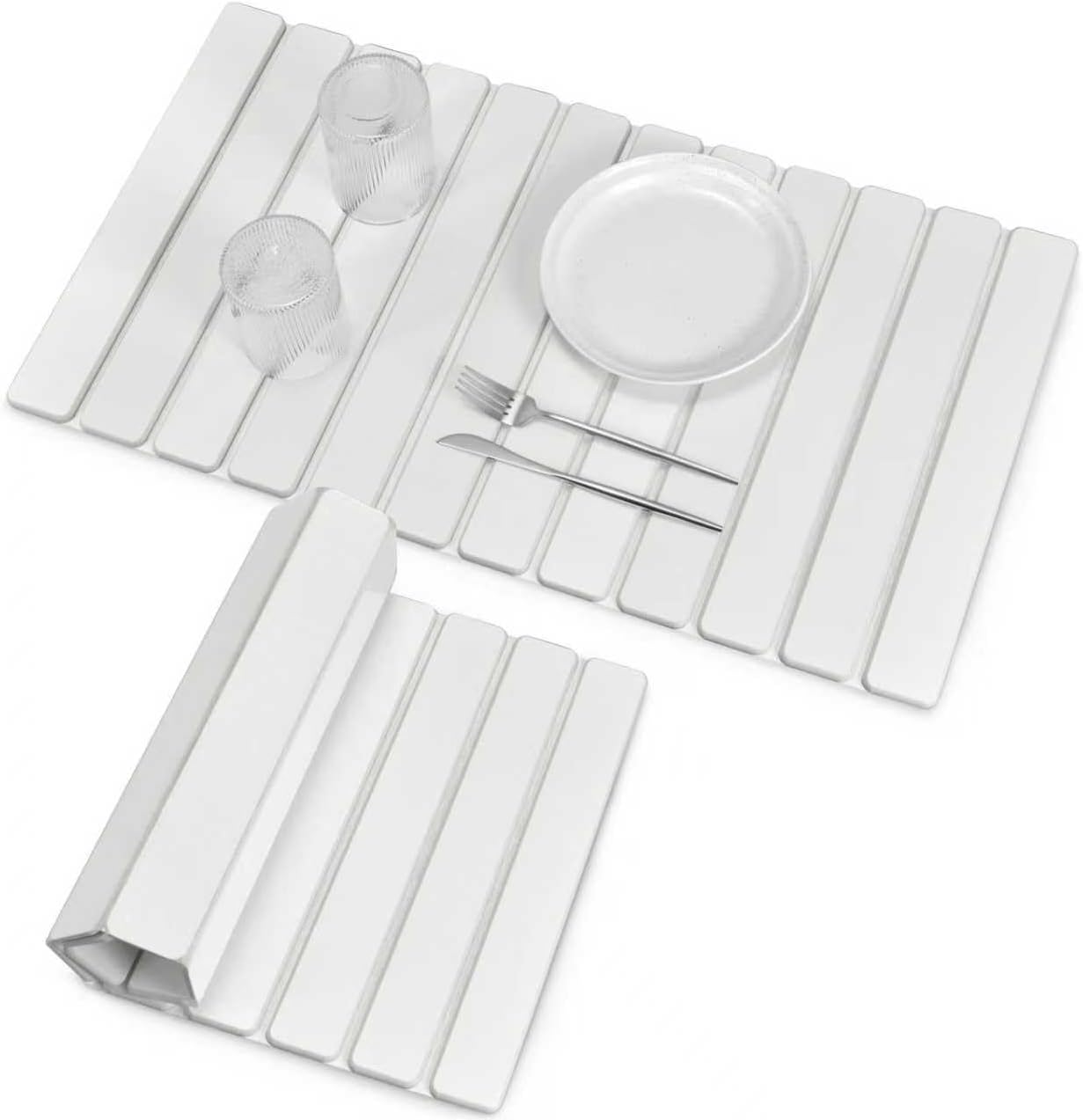 Large Stone Dish Drying Mats for Kitchen Counter, 28"(L)×16"(W), Fast Drying Collapsible Dish Drying Mat, Eco-Friendly Absorbent Diatomaceous Earth Mats for Dishes Bottles Cups, Match Any Countertop